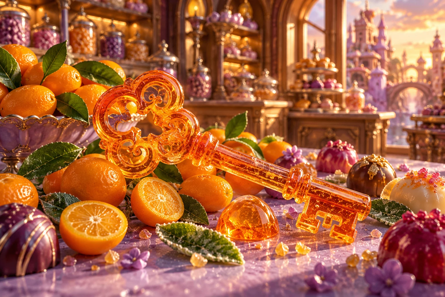 Citrus key in Kavunero's illustrated fruit and confectionery world