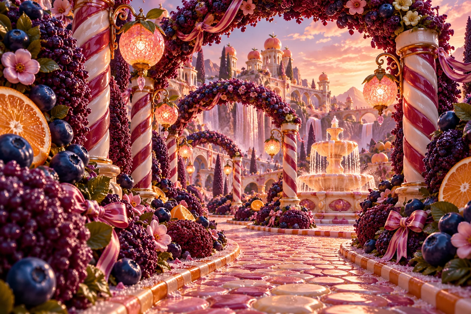 Plum passage in Kavunero's illustrated fruit and confectionery world